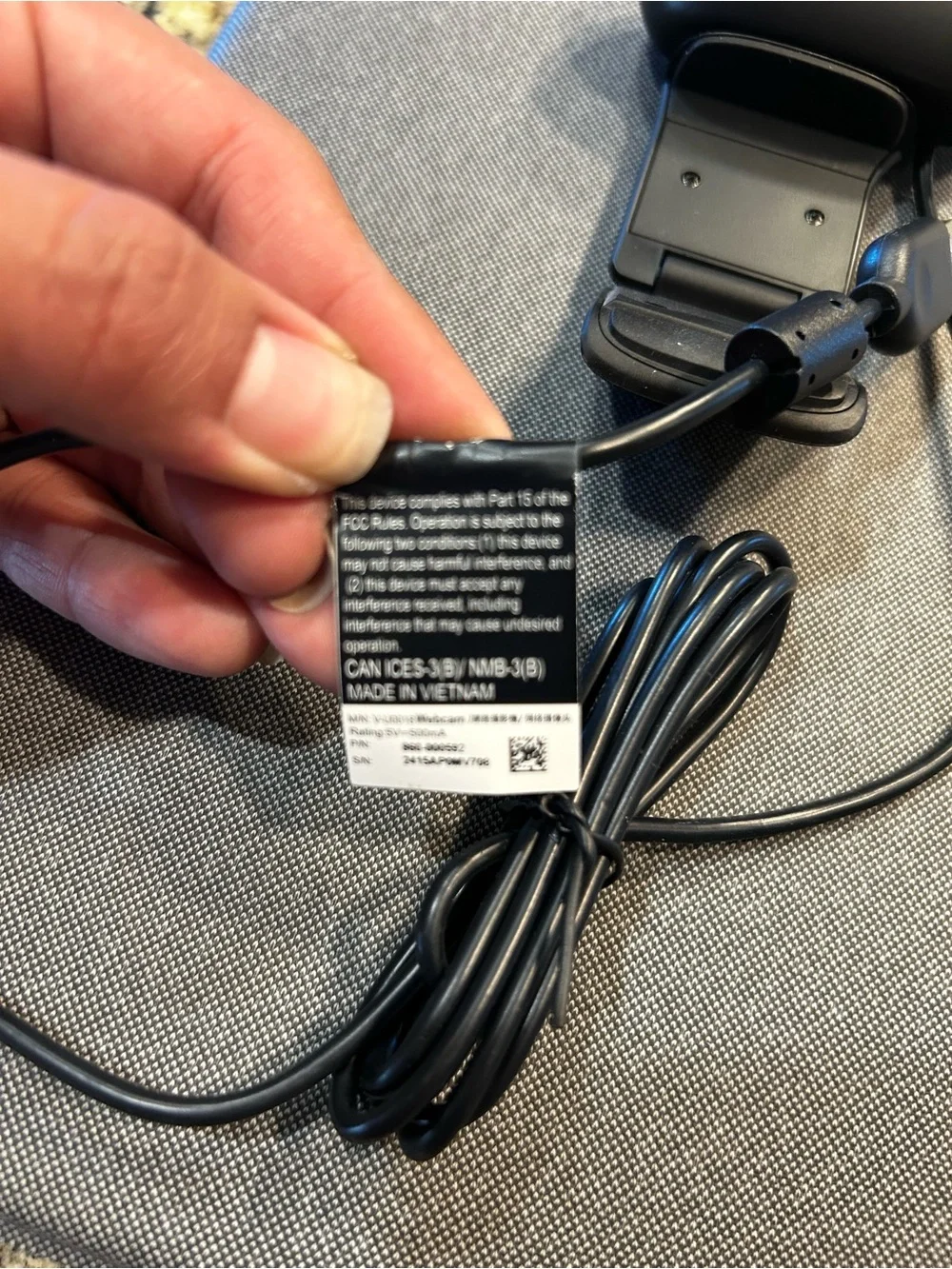 Logitech Black USB Webcam with Integrated Cable